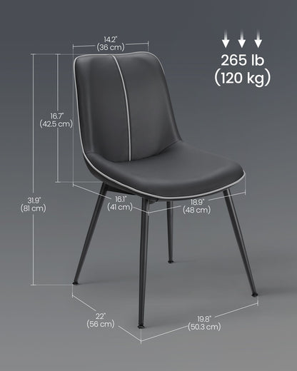 Leather Dining Chairs Set of 2