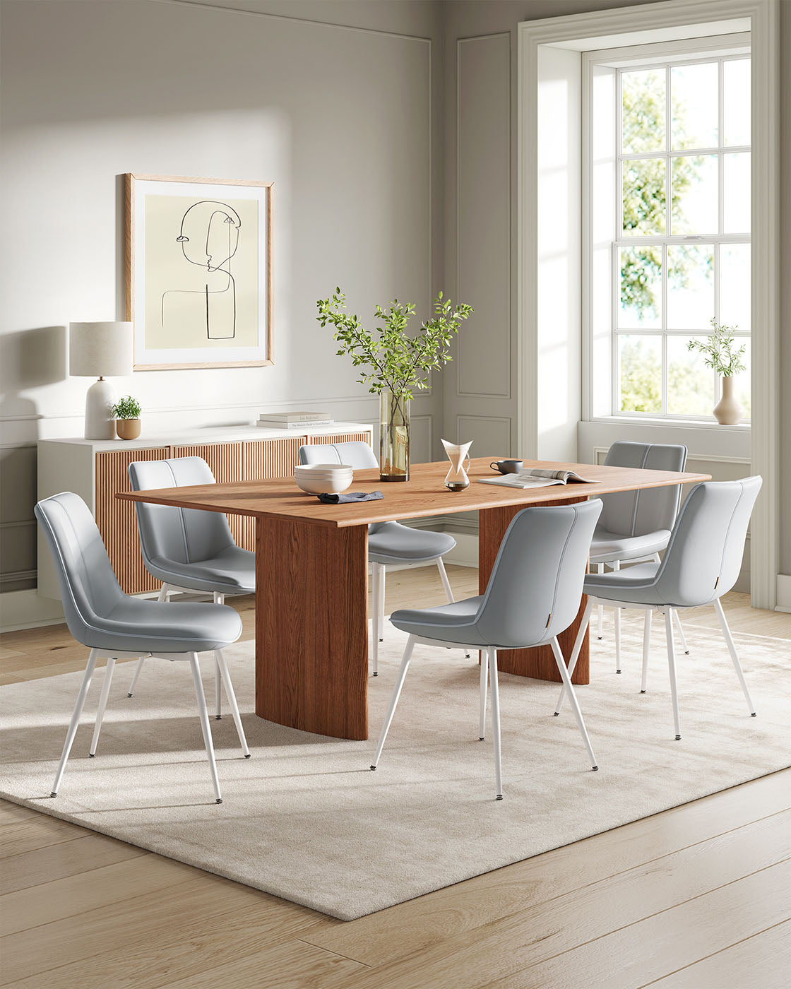 Leather Dining Chairs Set of 2