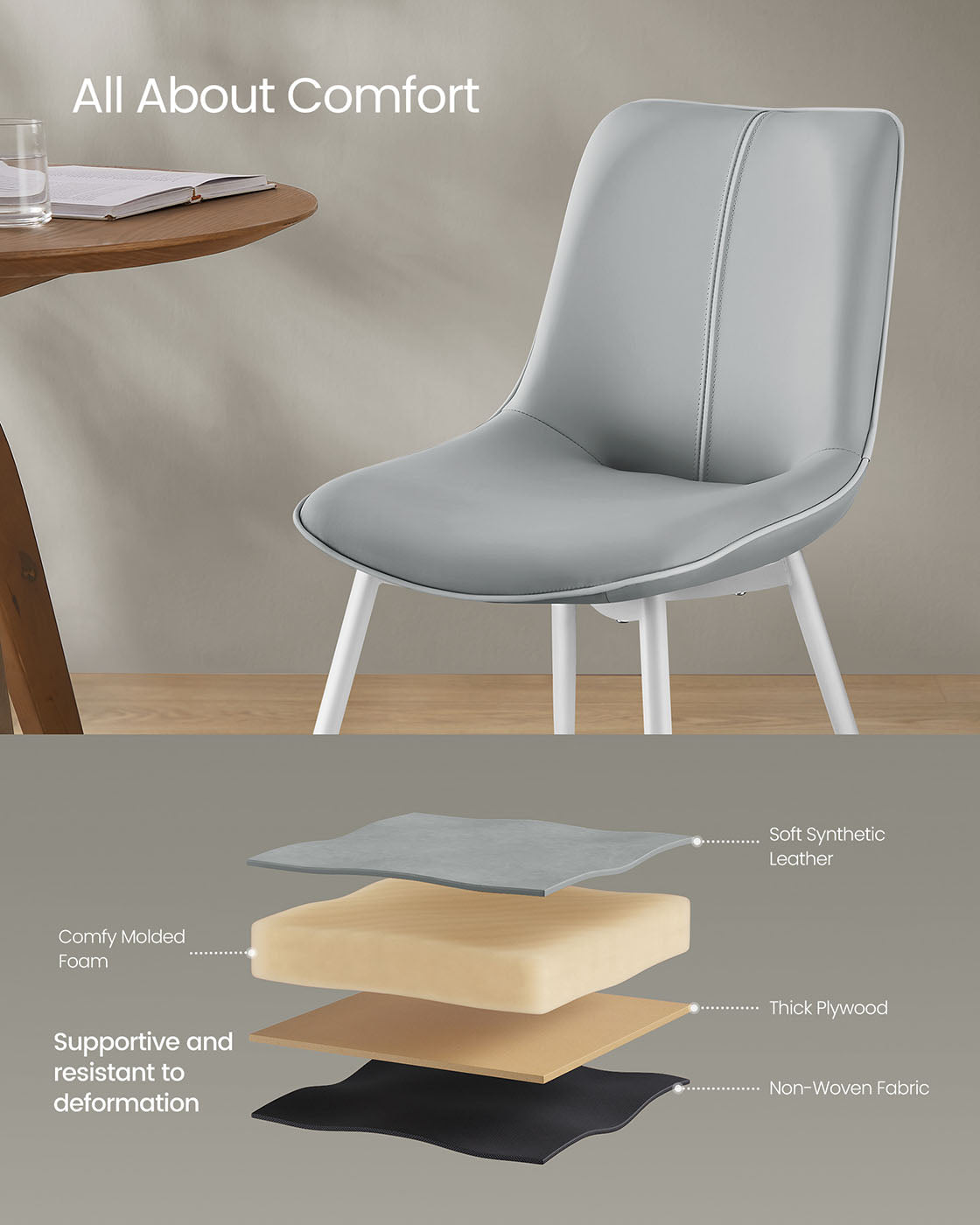 Leather Dining Chairs Set of 2