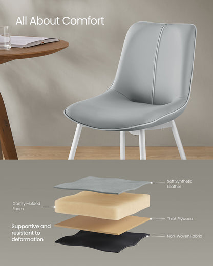 Leather Dining Chairs Set of 2