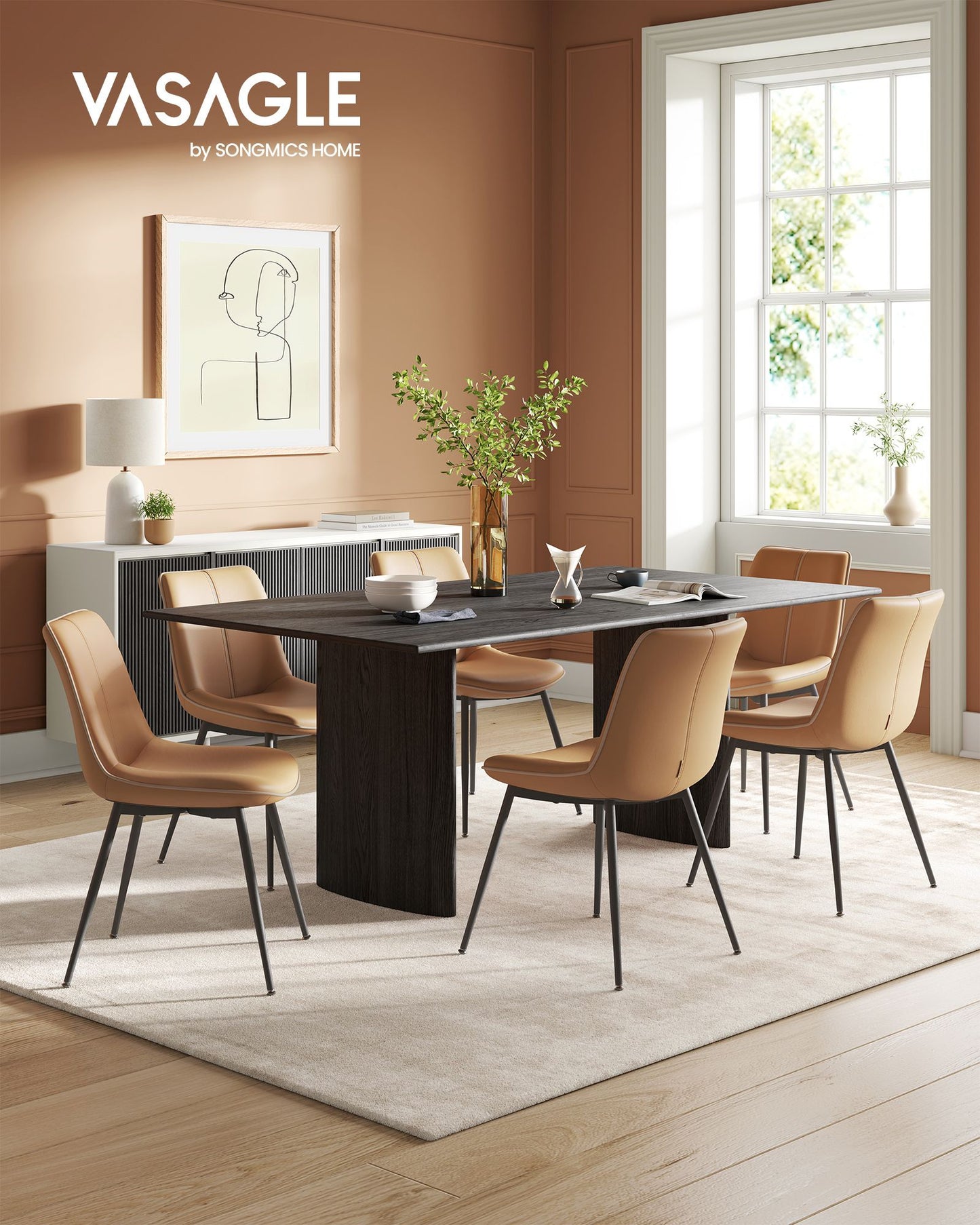 Leather Dining Chairs Set of 2