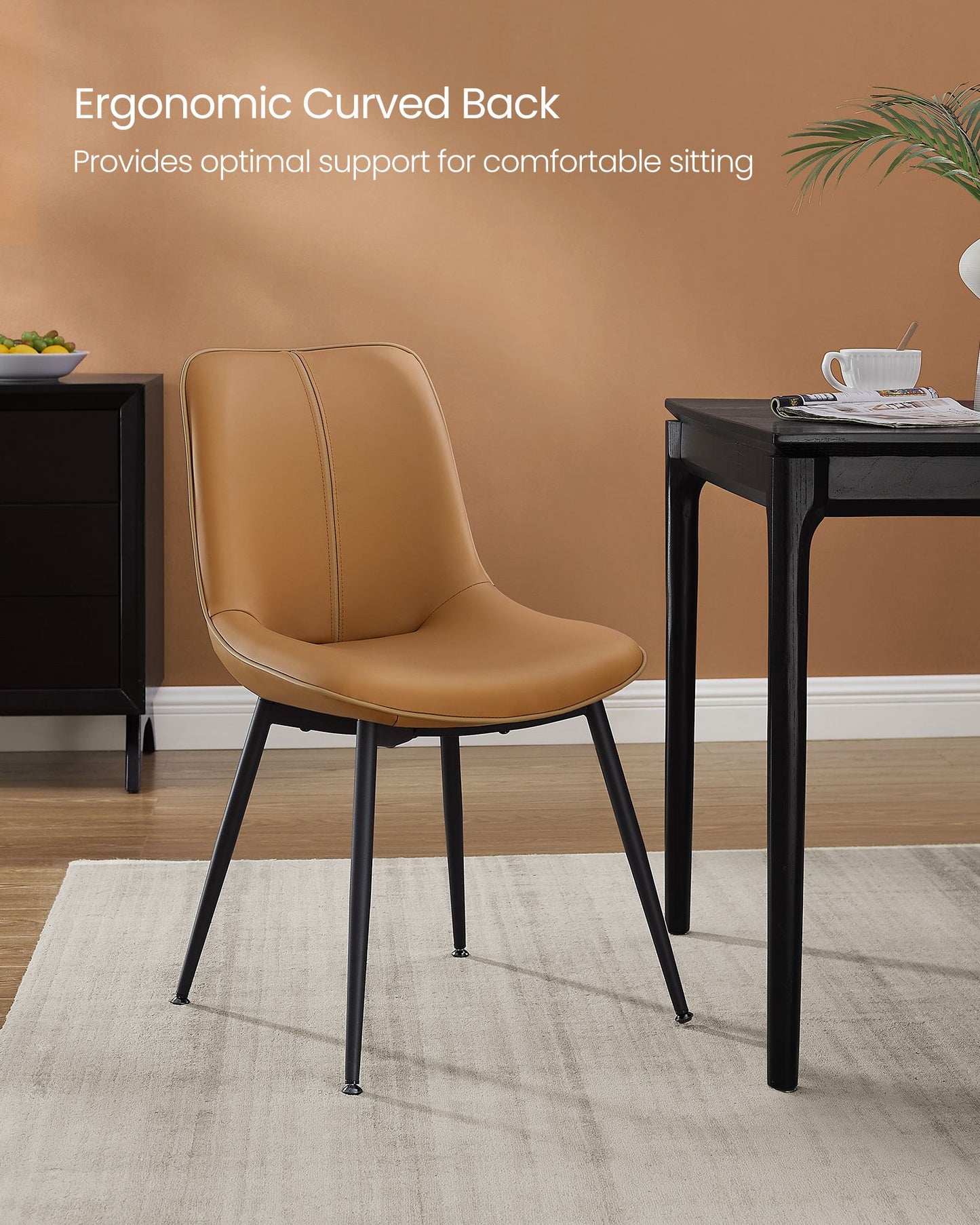 Leather Dining Chairs Set of 2