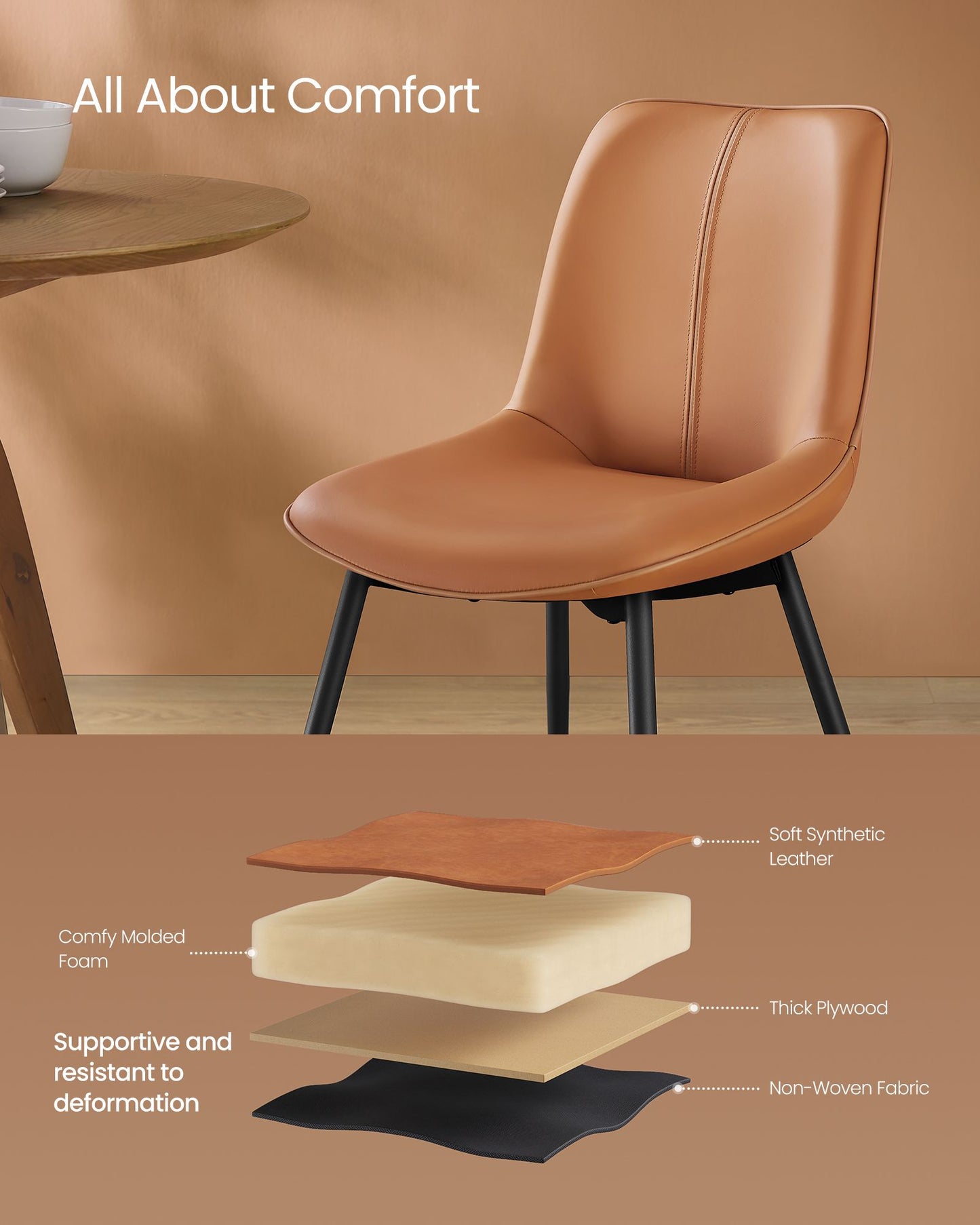 Leather Dining Chairs Set of 4