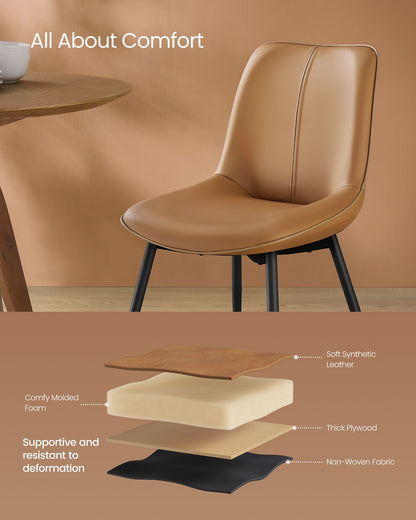Leather Dining Chairs Set of 2