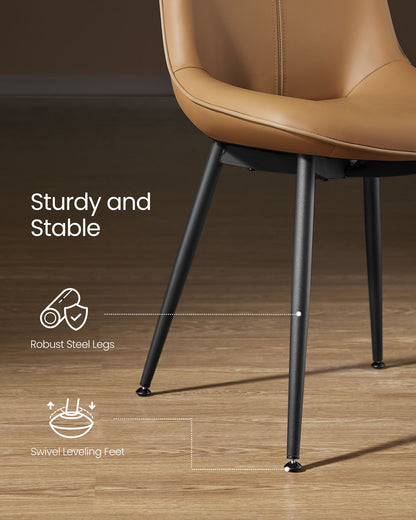 Leather Dining Chairs Set of 2