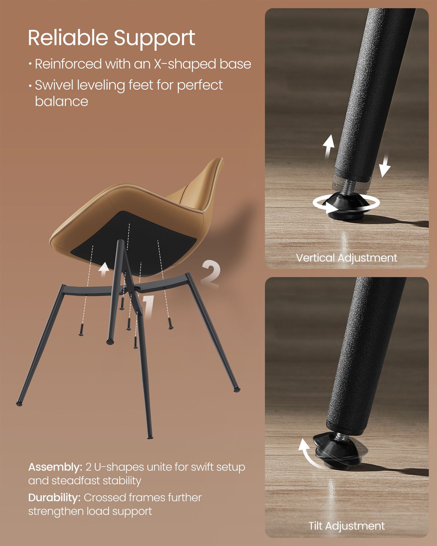 Leather Dining Chairs Set of 2