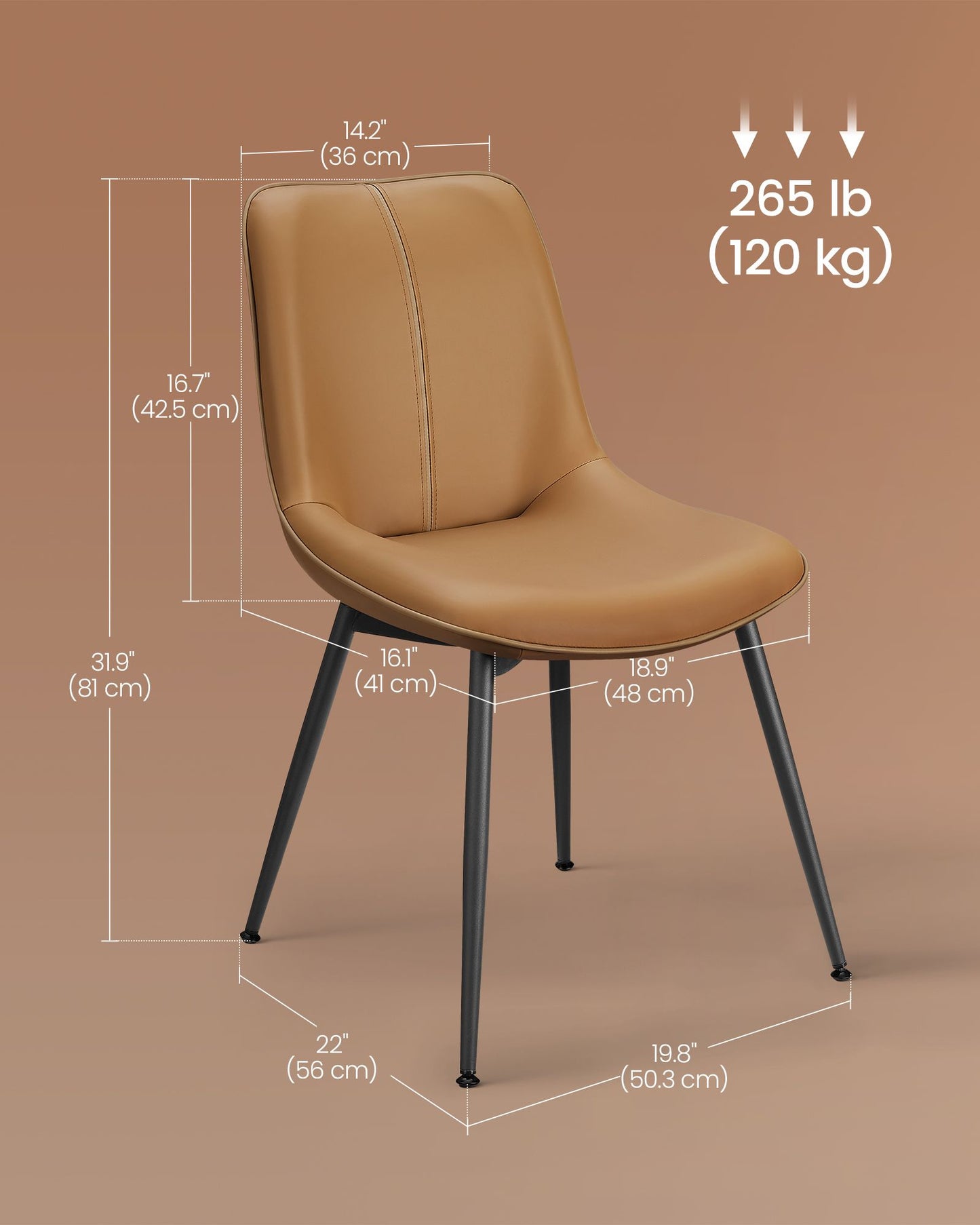 Leather Dining Chairs Set of 2
