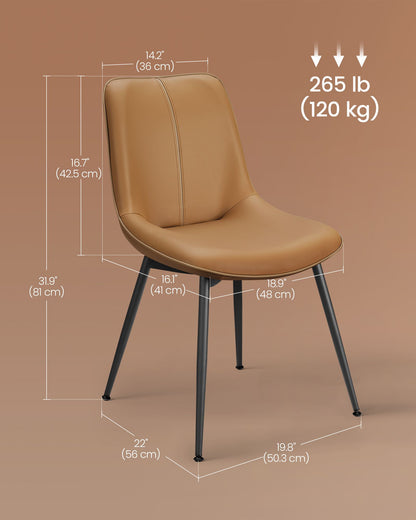 Leather Dining Chairs Set of 2