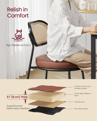 Dining Chairs, Set of 2 Dining Room Chair, Coffee Brown