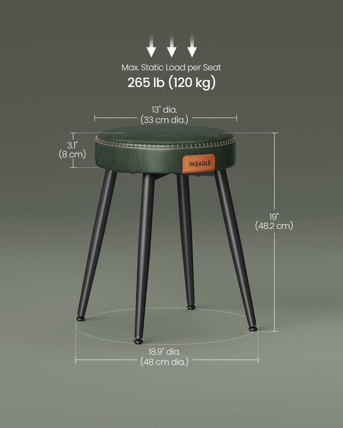 EKHO Collection - Dining Chairs Stools Set of 2 - HWLEXTRA 
