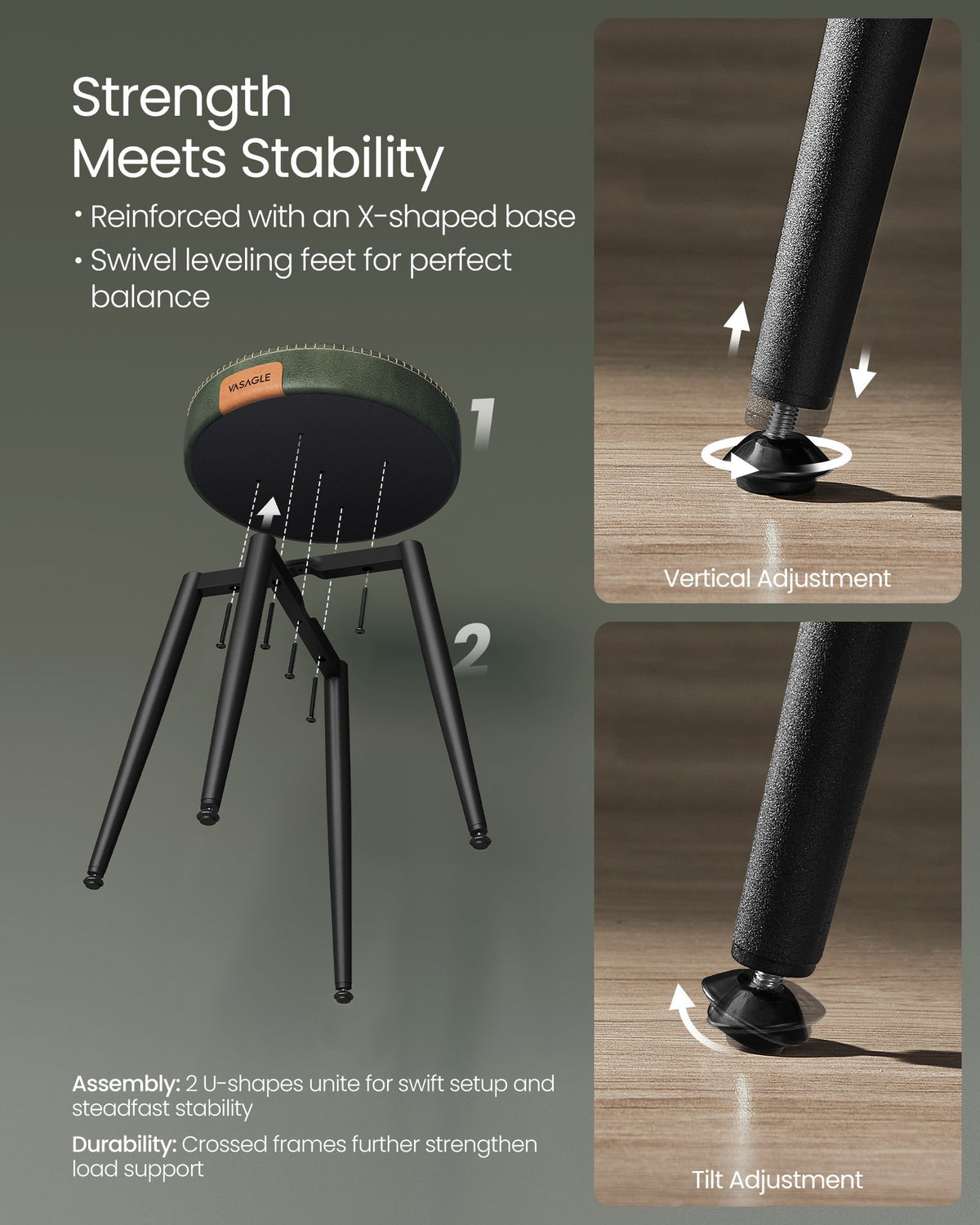 EKHO Collection - Dining Chairs Stools Set of 2 - HWLEXTRA 