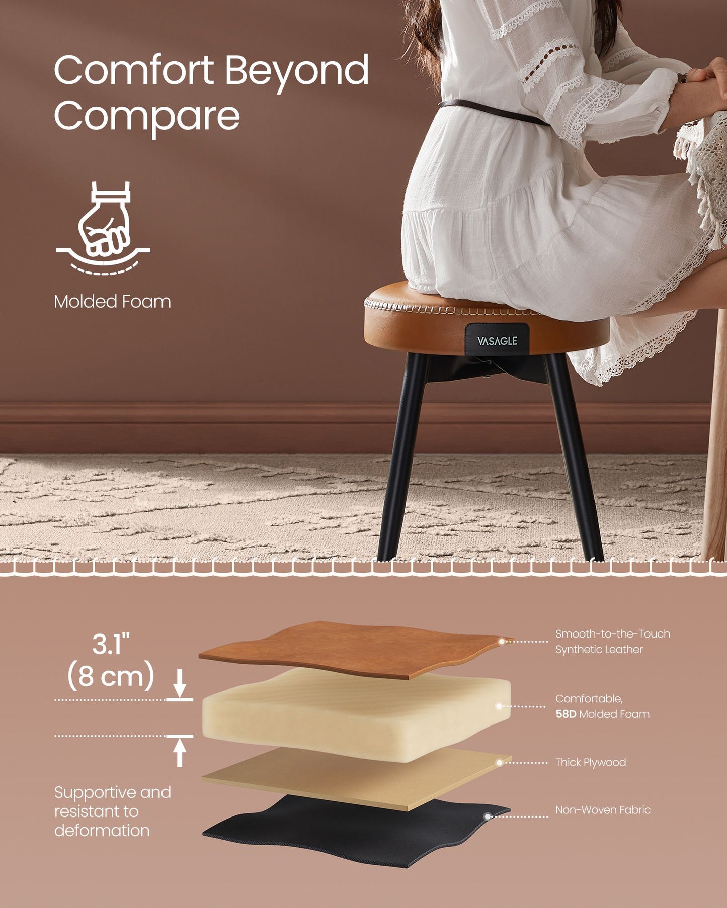 EKHO Collection - Dining Chairs Stools Set of 2 - HWLEXTRA 
