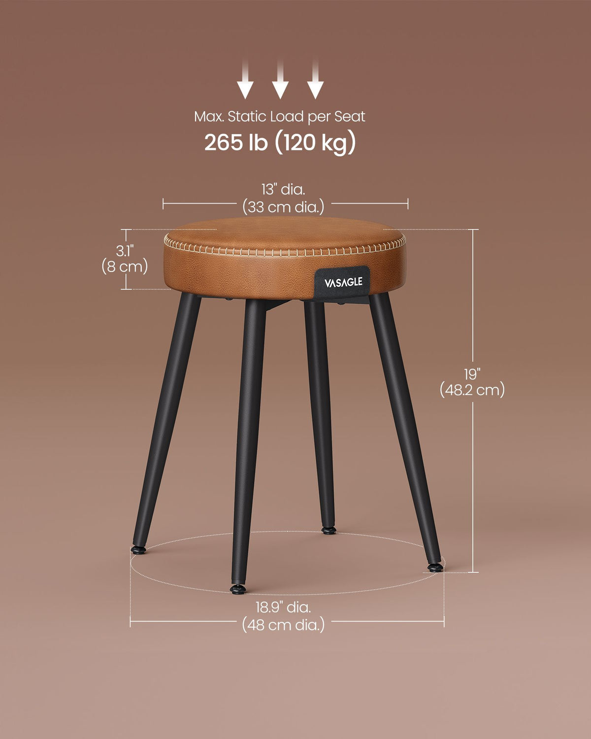 EKHO Collection - Dining Chairs Stools Set of 2 - HWLEXTRA 