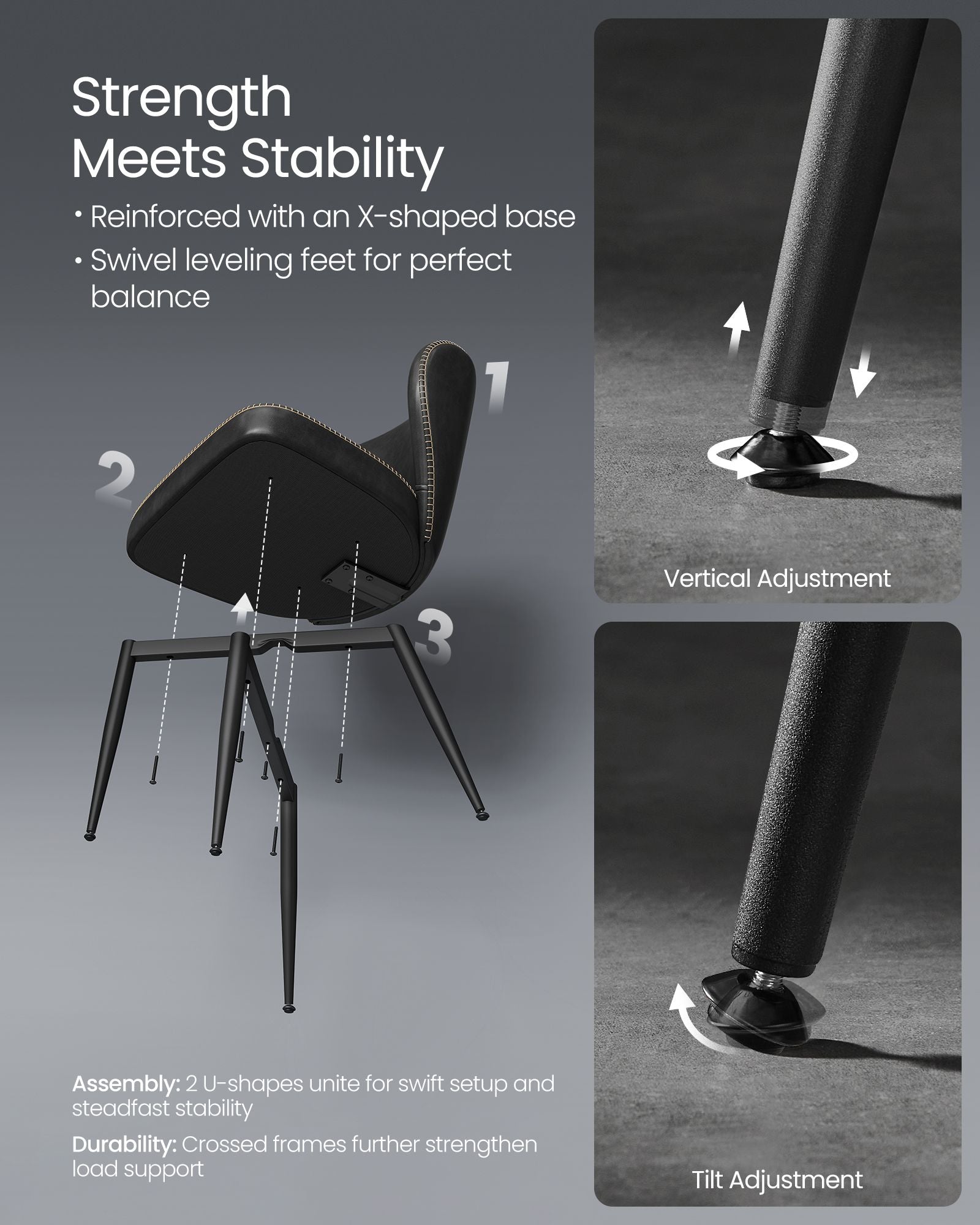 EKHO Collection - Dining Chairs Set of 4 - HWLEXTRA 