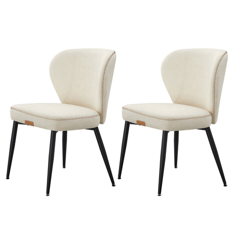 EKHO Collection - Dining Chairs Set of 2, Upholstered Kitchen Chairs, Comfortable Seat, Synthetic Leather with Stitching