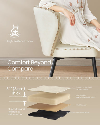 EKHO Collection - Dining Chairs Set of 2, Upholstered Kitchen Chairs, Comfortable Seat, Synthetic Leather with Stitching