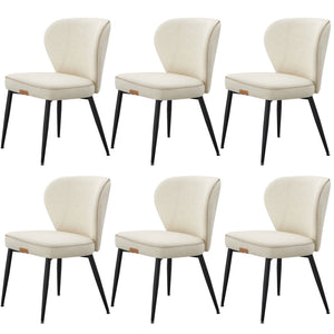 EKHO Collection - Dining Chairs Set of 6, Upholstered Kitchen Chairs, Comfortable Seat, Synthetic Leather with Stitching
