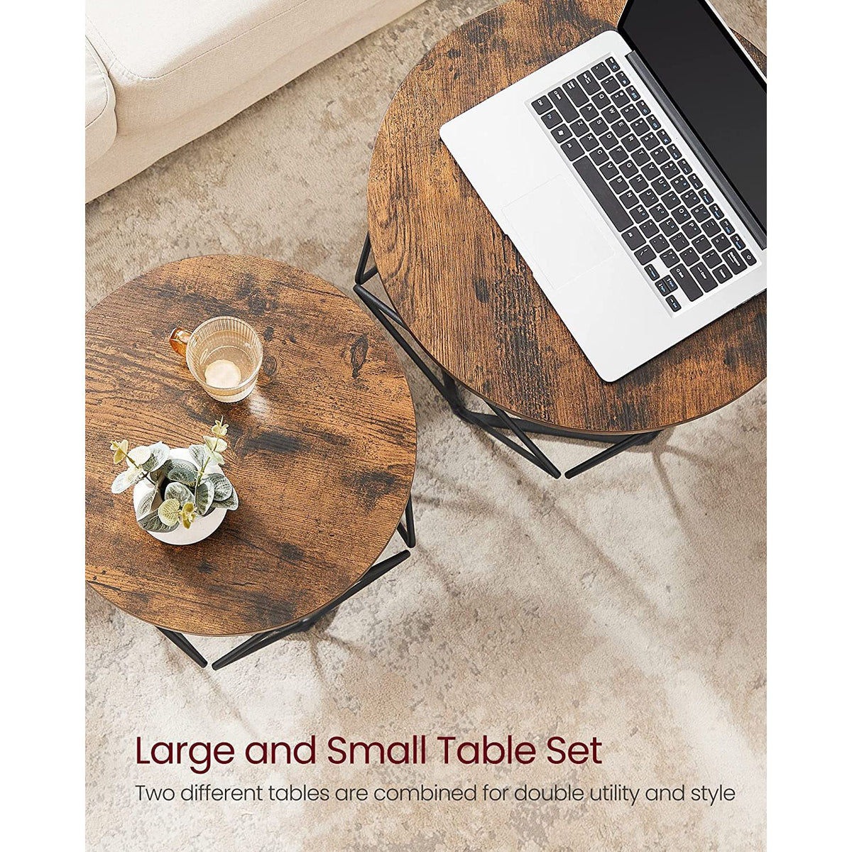 Coffee Table Set of 2 Staggered Heights
