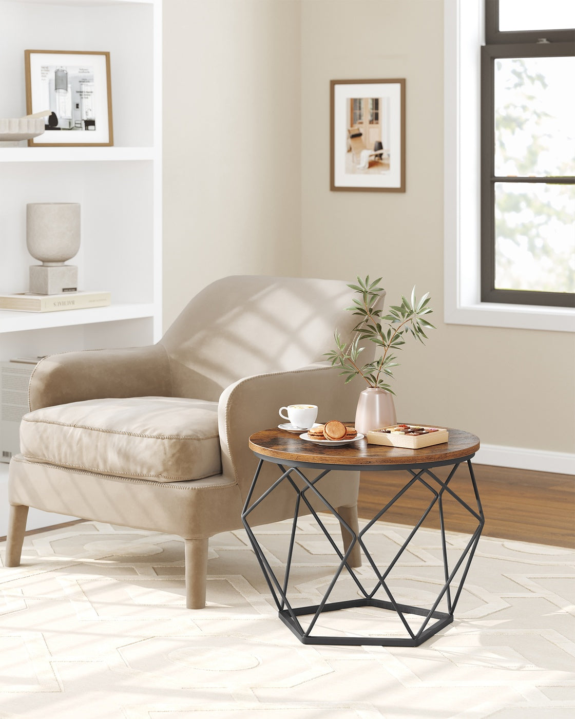 Coffee Tables Set of 2 Side Tables Rustic Brown and Black - image 5