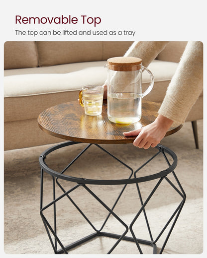Coffee Tables Set of 2 Side Tables Rustic Brown and Black - image 6