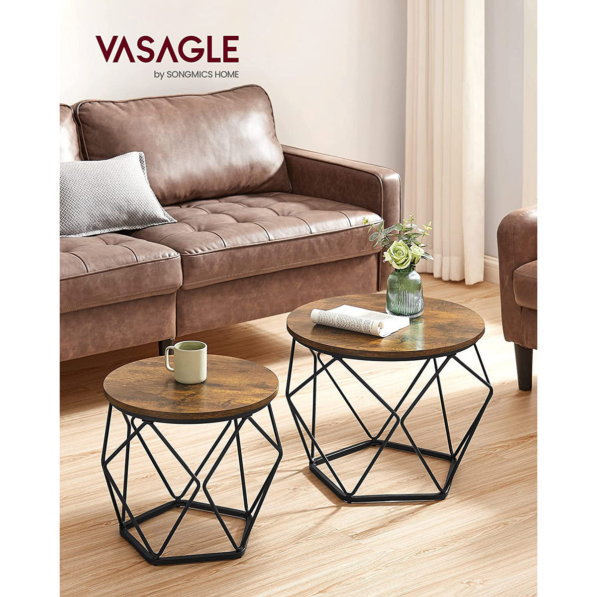 Coffee Table Set of 2 Staggered Heights
