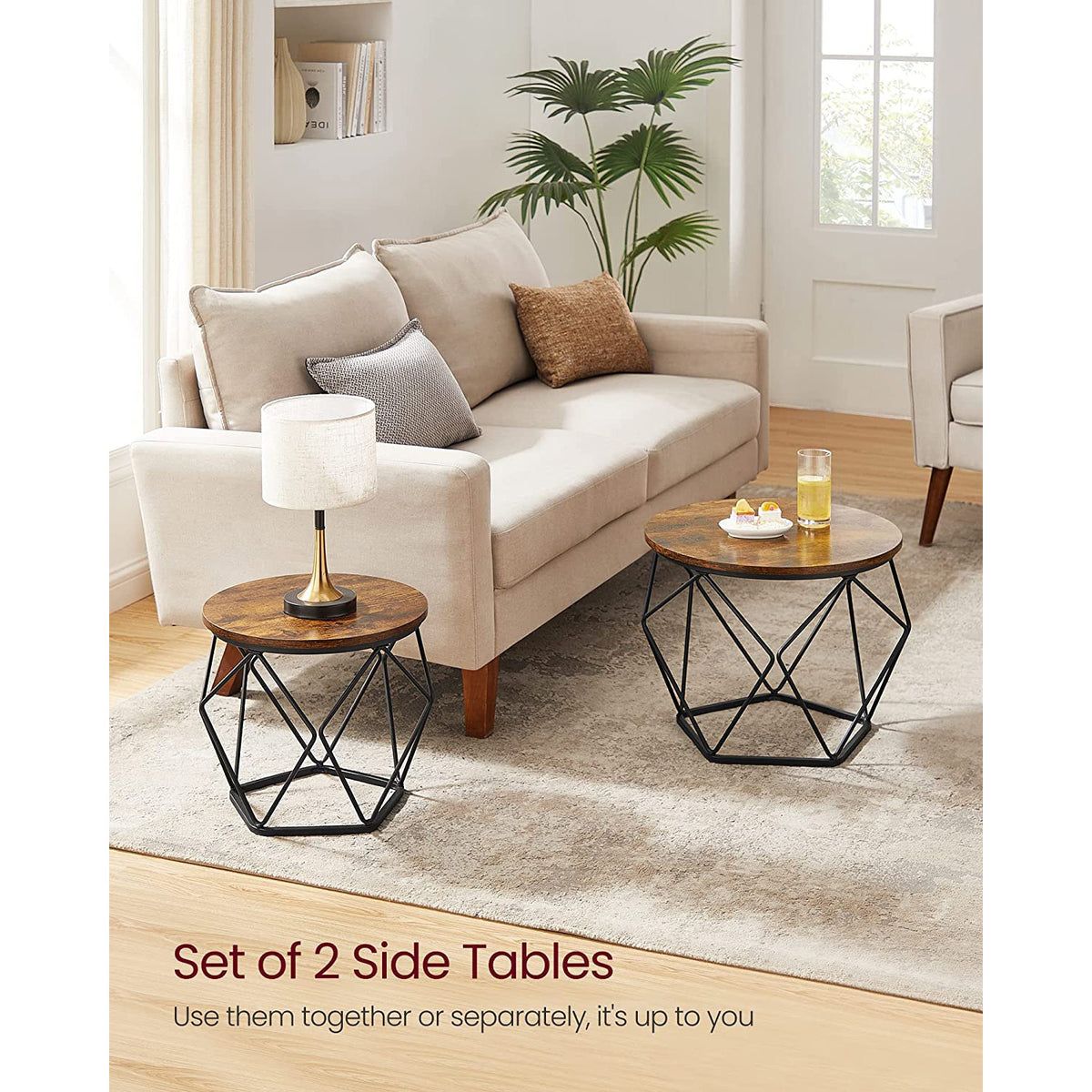 Coffee Table Set of 2 Staggered Heights