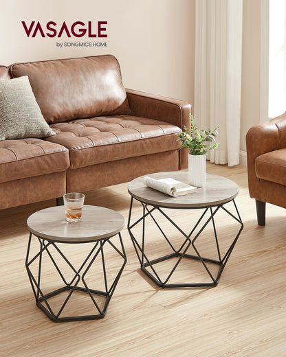 Coffee Tables Set of 2 Side Tables Rustic Brown and Black - image 30