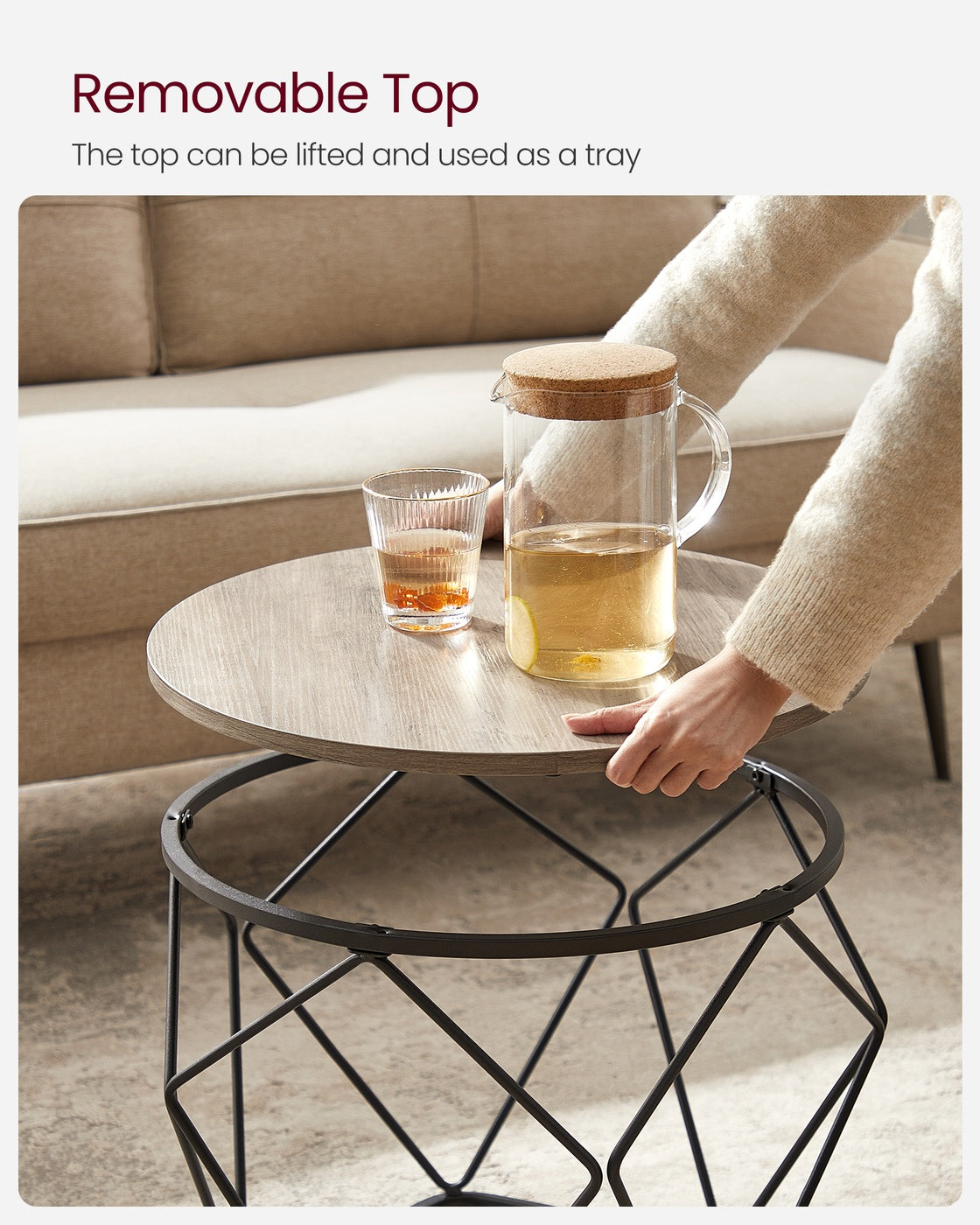 Coffee Tables Set of 2 Side Tables Rustic Brown and Black - image 33