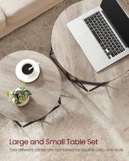 Coffee Tables Set of 2 Side Tables Rustic Brown and Black - image 34