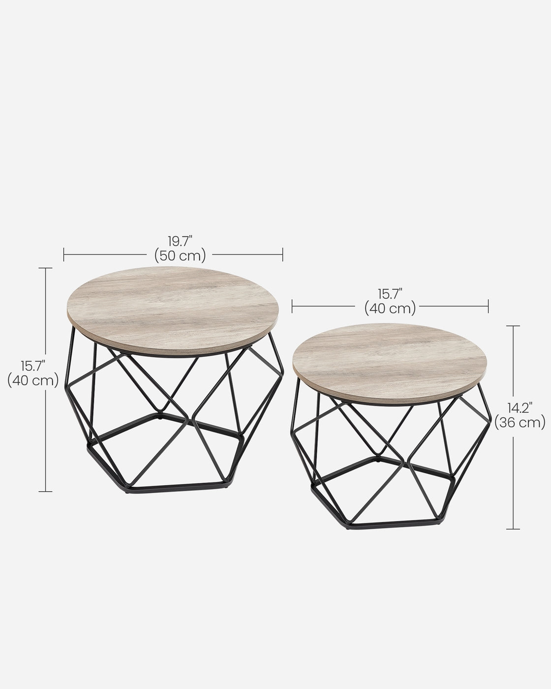Coffee Tables Set of 2 Side Tables Rustic Brown and Black - image 35