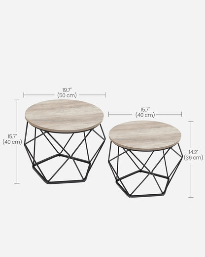 Coffee Tables Set of 2 Side Tables Rustic Brown and Black - image 35