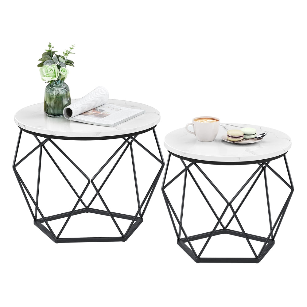 Coffee Tables Set of 2 Side Tables Rustic Brown and Black - image 19