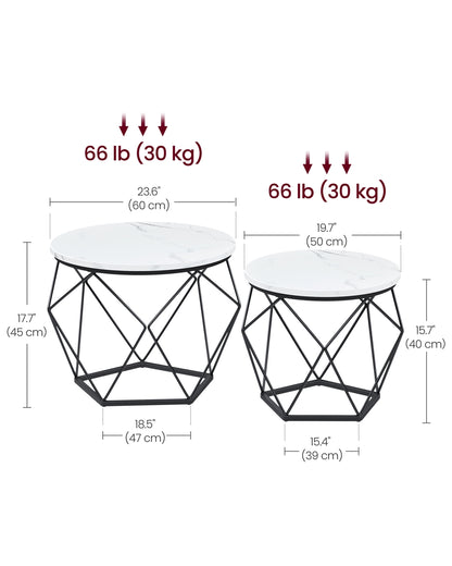 Coffee Tables Set of 2 Side Tables Rustic Brown and Black - image 25