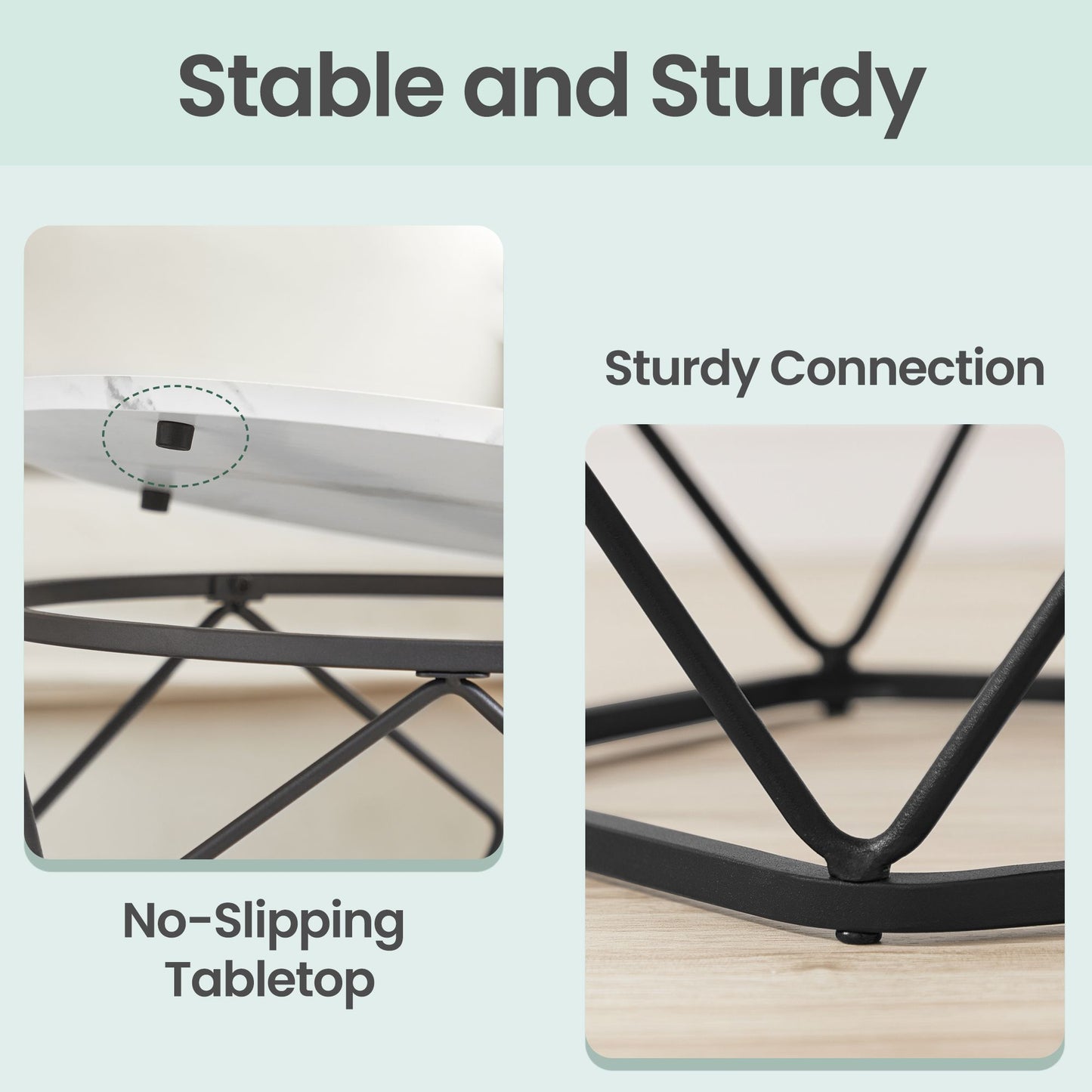 Set of 2 Side Tables, Industrial Steel Frame, Coffee Tables for Living Room, Brown and Black - image 15