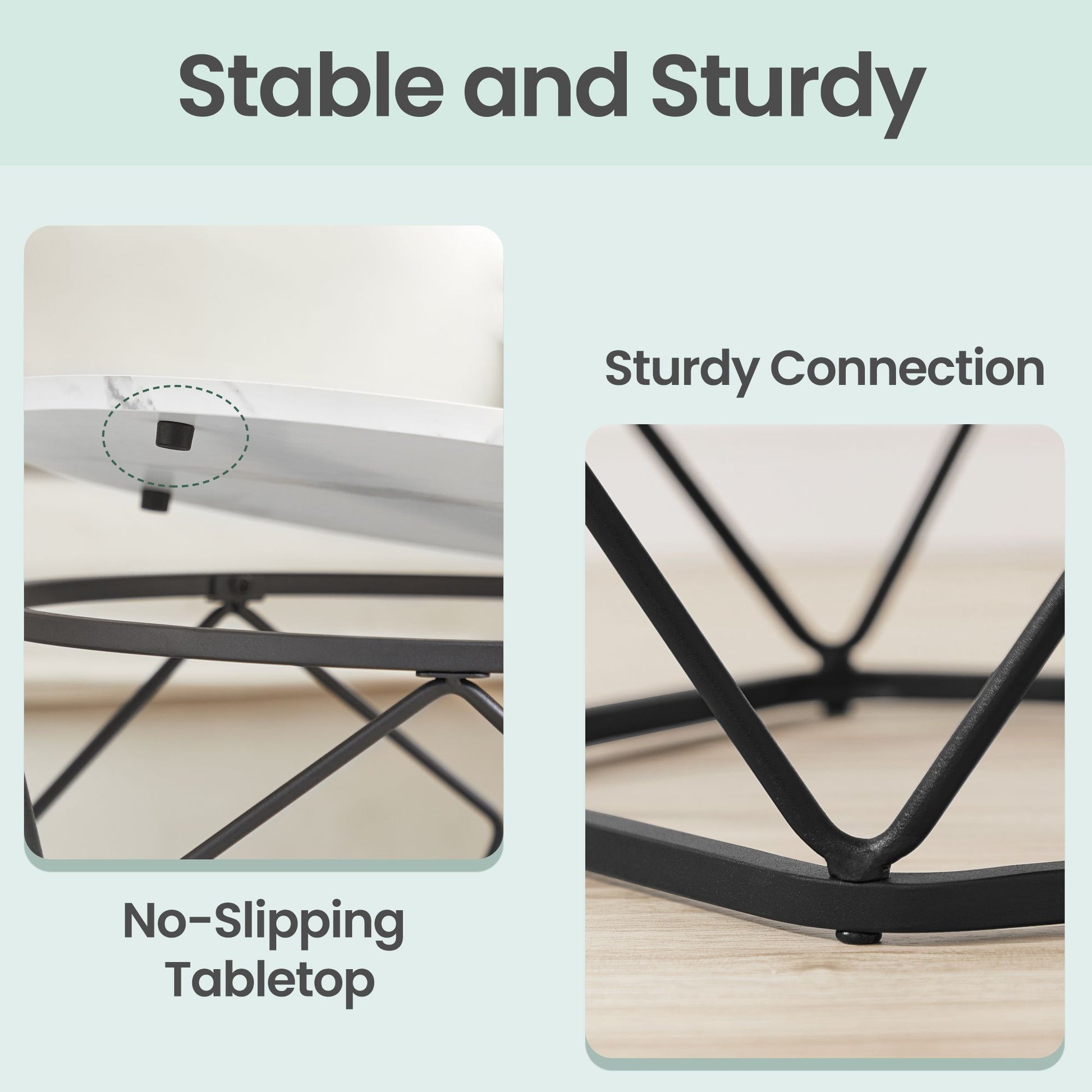 Set of 2 Side Tables, Industrial Steel Frame, Coffee Tables for Living Room, Brown and Black - image 15