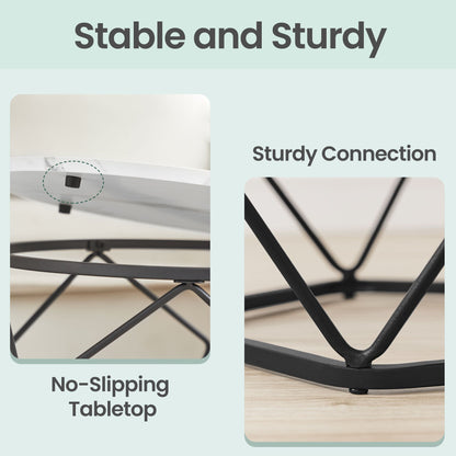 Set of 2 Side Tables, Industrial Steel Frame, Coffee Tables for Living Room, Brown and Black - image 15