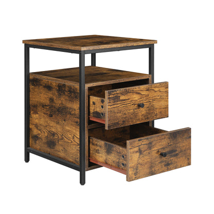 Nightstand Rustic Brown and Black - image 2
