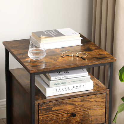 Nightstand Rustic Brown and Black - image 6