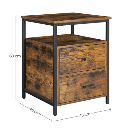Nightstand Rustic Brown and Black - image 7