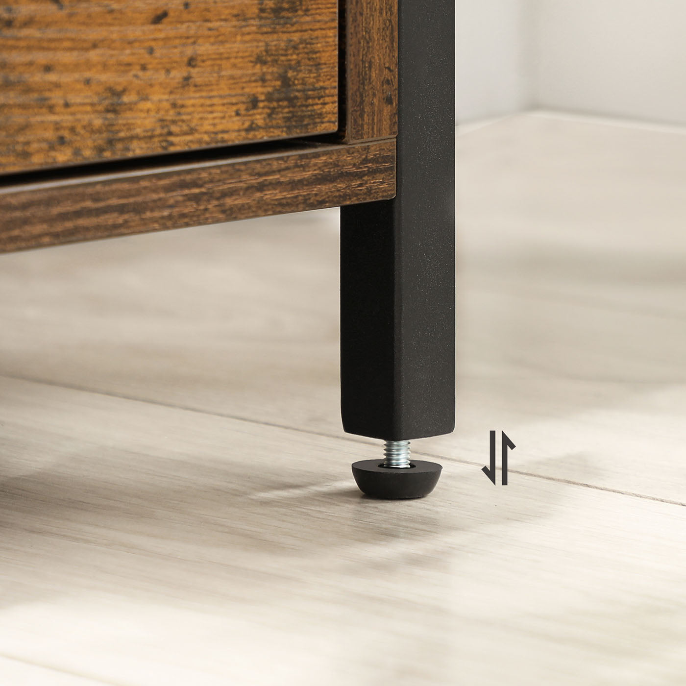 Nightstand Rustic Brown and Black - image 8
