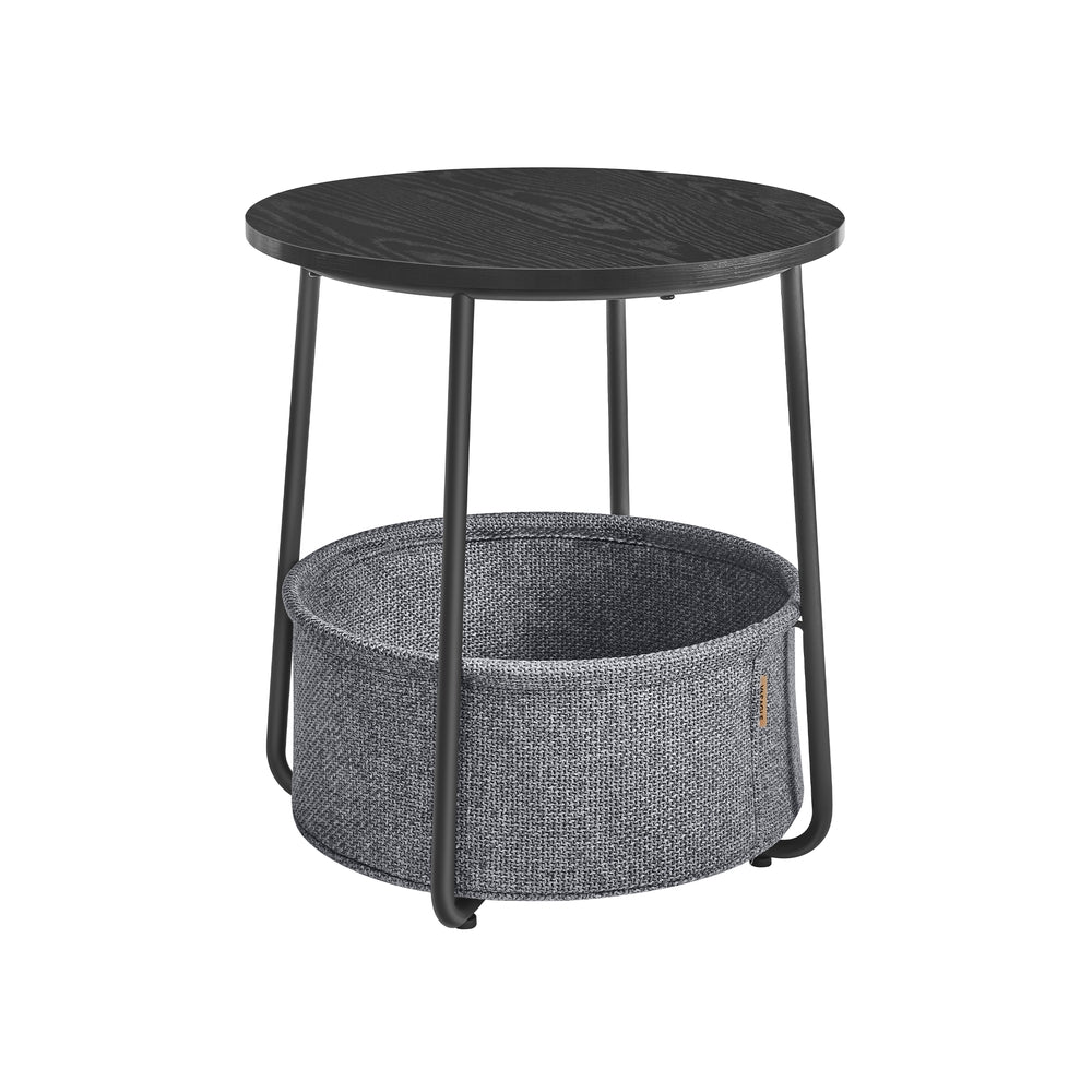 Small End Table with Fabric Basket