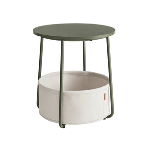 Small End Table with Fabric Basket