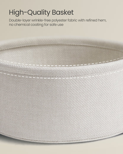 Small End Table with Fabric Basket