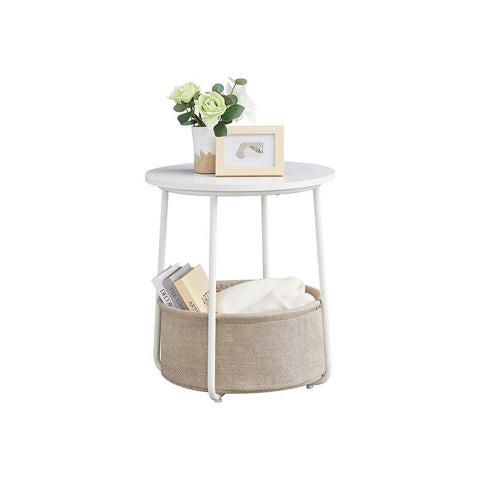 Modern Nightstand with Fabric Basket