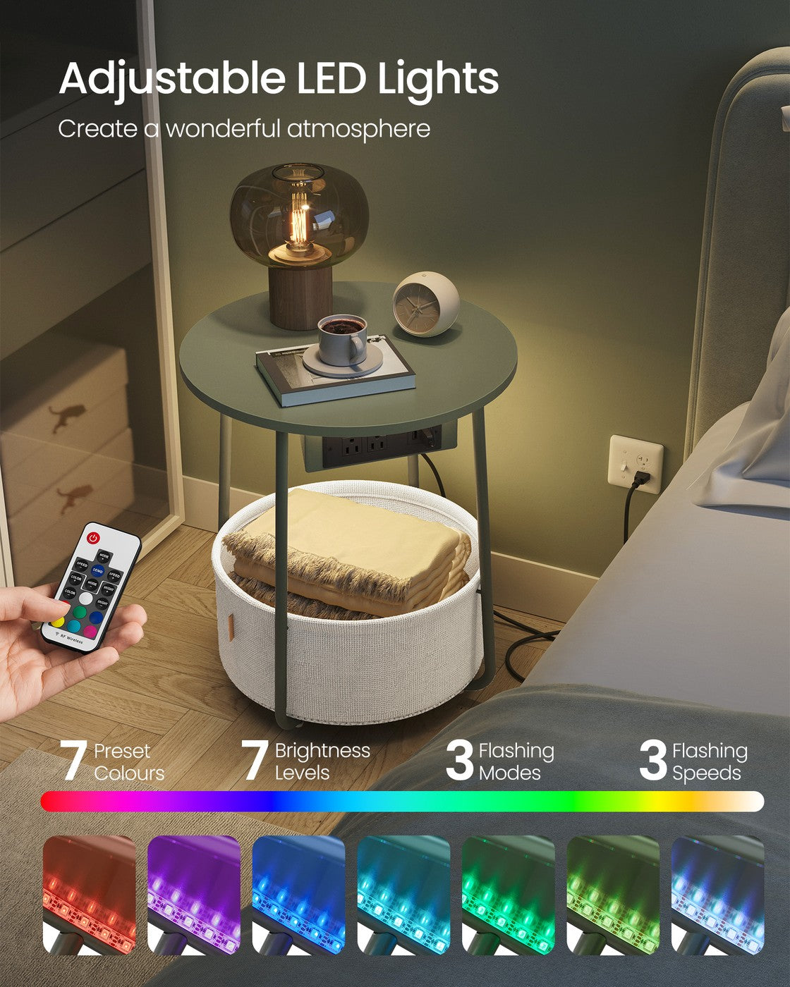 Side Table with Charging Station - image 3