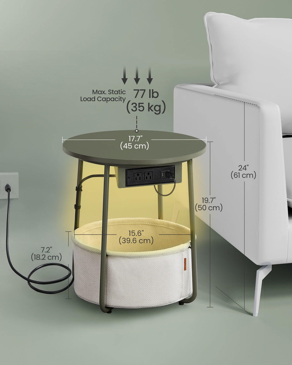 Side Table with Charging Station - image 5