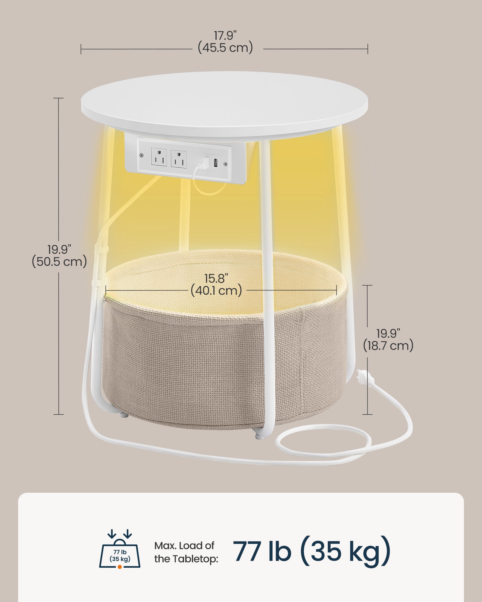 LED Round Side End Table - image 3