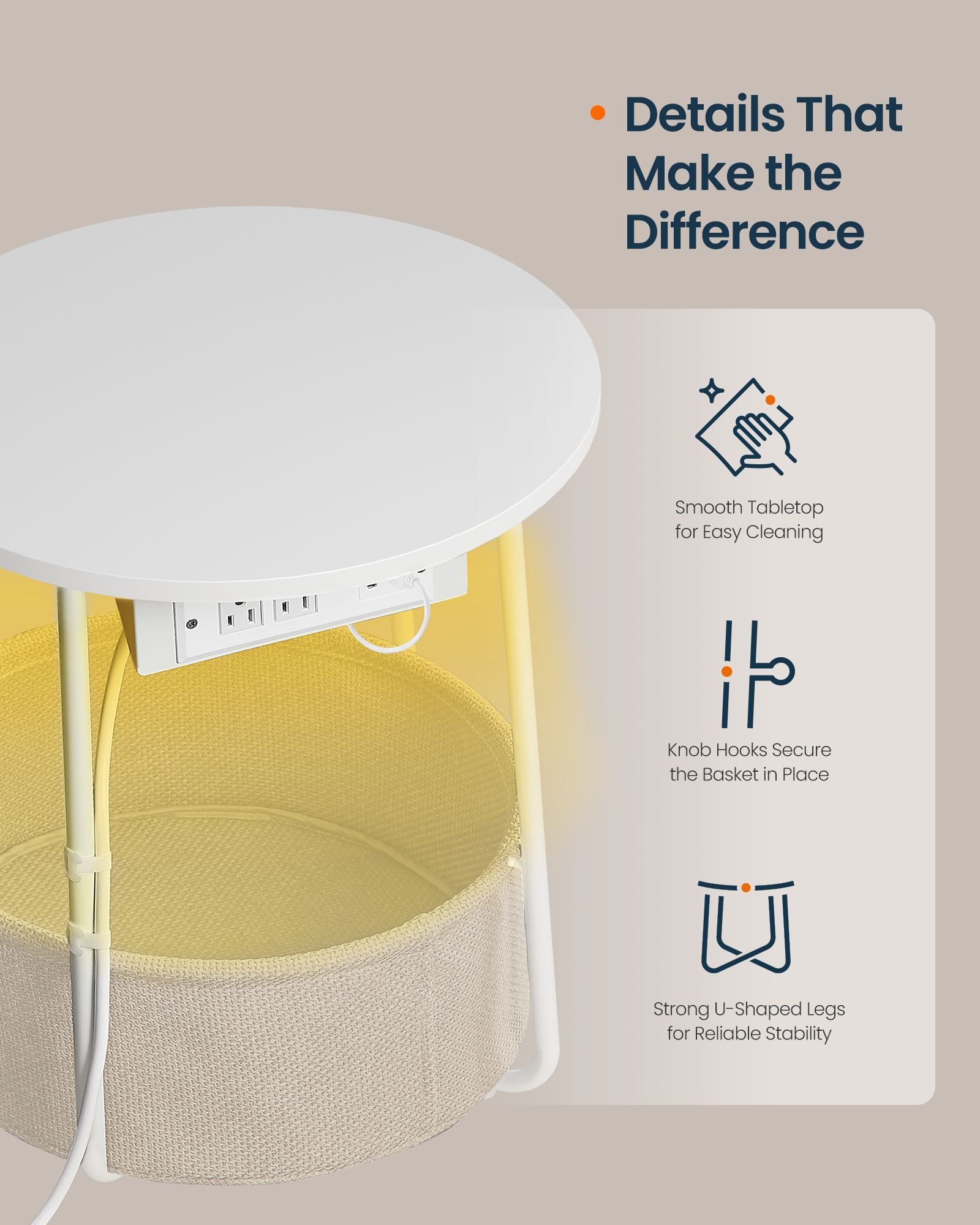 LED Round Side End Table - image 10