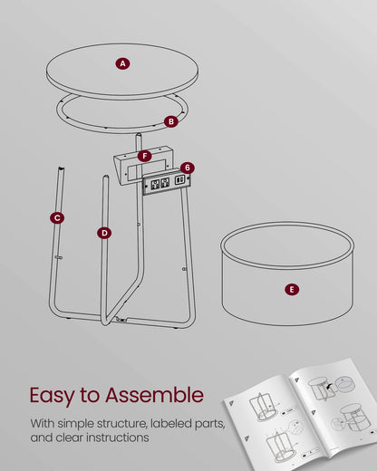 Side Table with Charging Station
