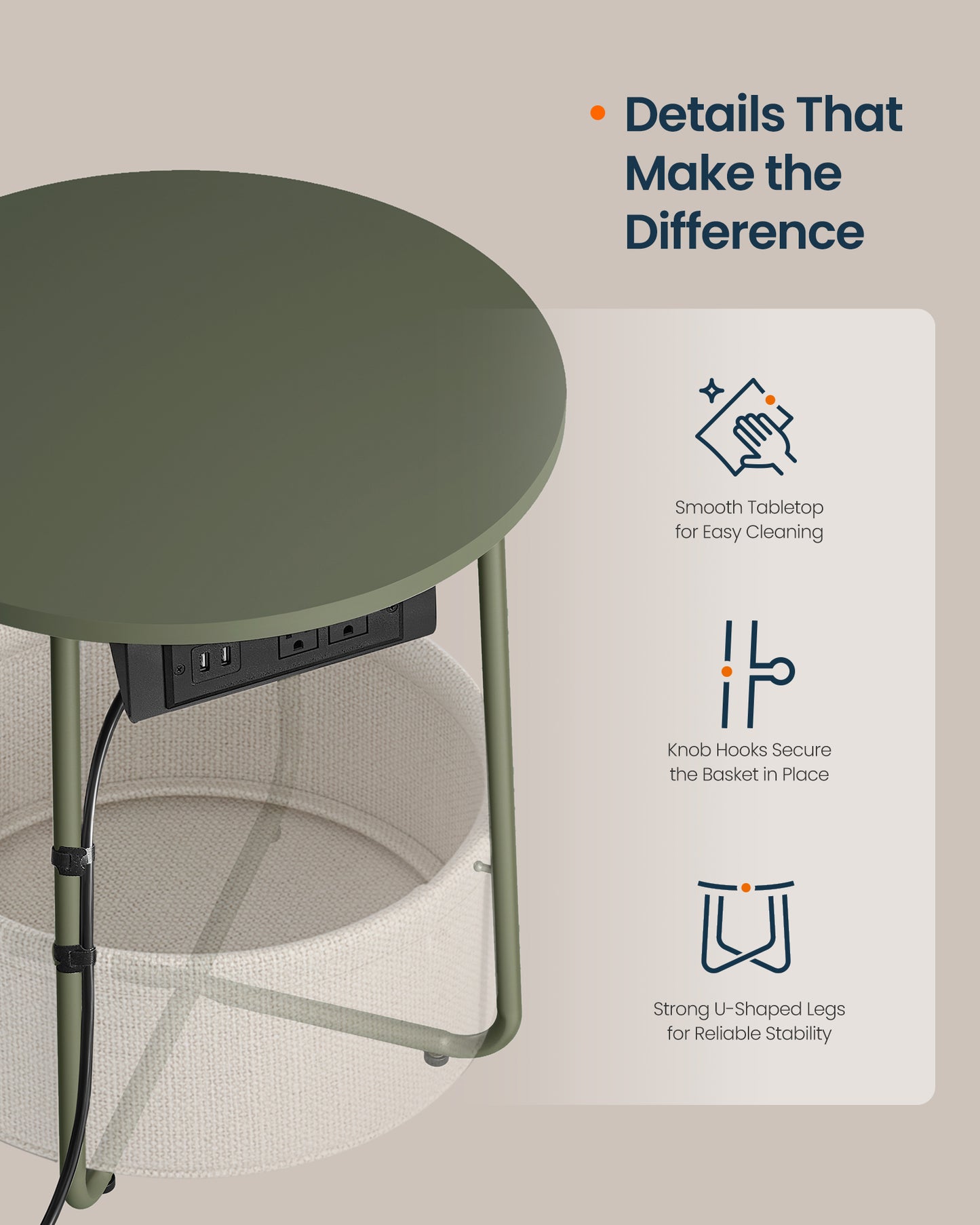 Round Side End Table - image 6